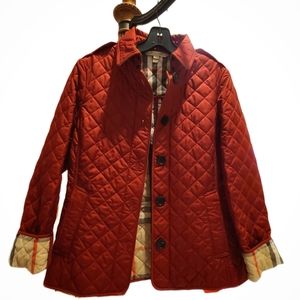 Authentic Burberry Quilted Jacket, Size S P, like new.